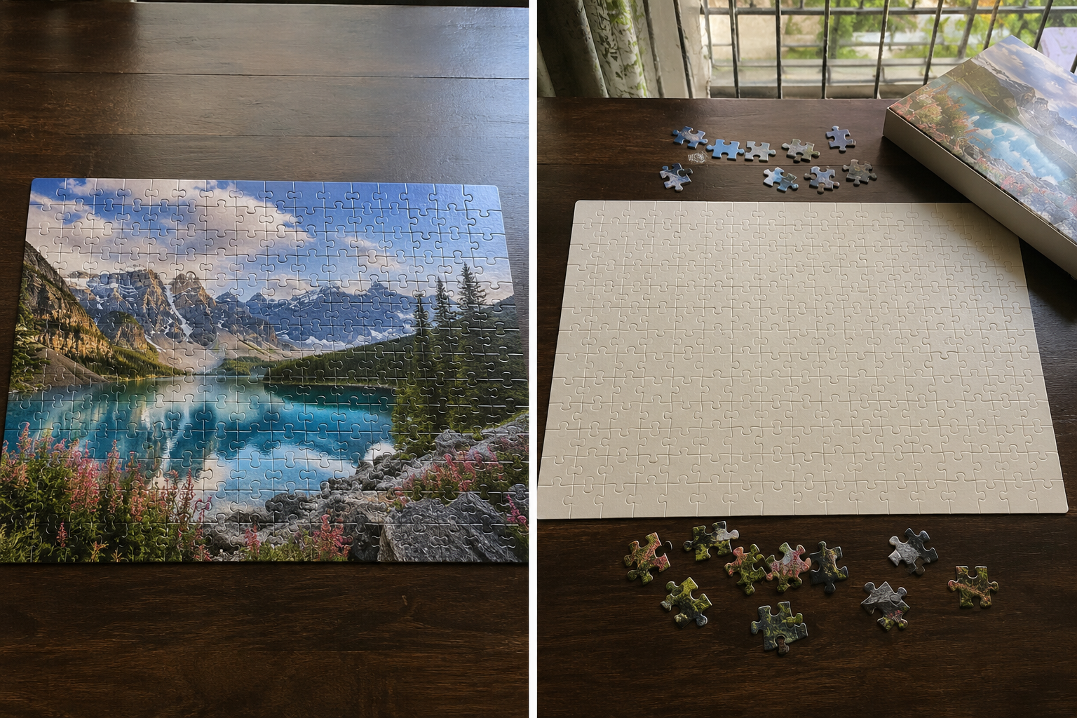 Majestic Mountain Lake Wooden Jigsaw Puzzle